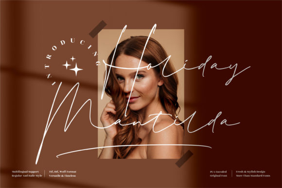 Holiday Mantilda: A Romantic Script Font for Elegant Web Design